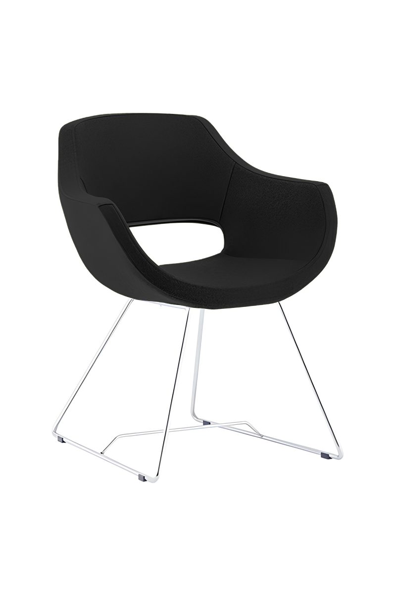 ULTRA KROM METAL AYAK POLİÜRETAN SÜNGER DOKUMA KUMAŞ RAHAT OFİS BEKLEME SANDALYESİ